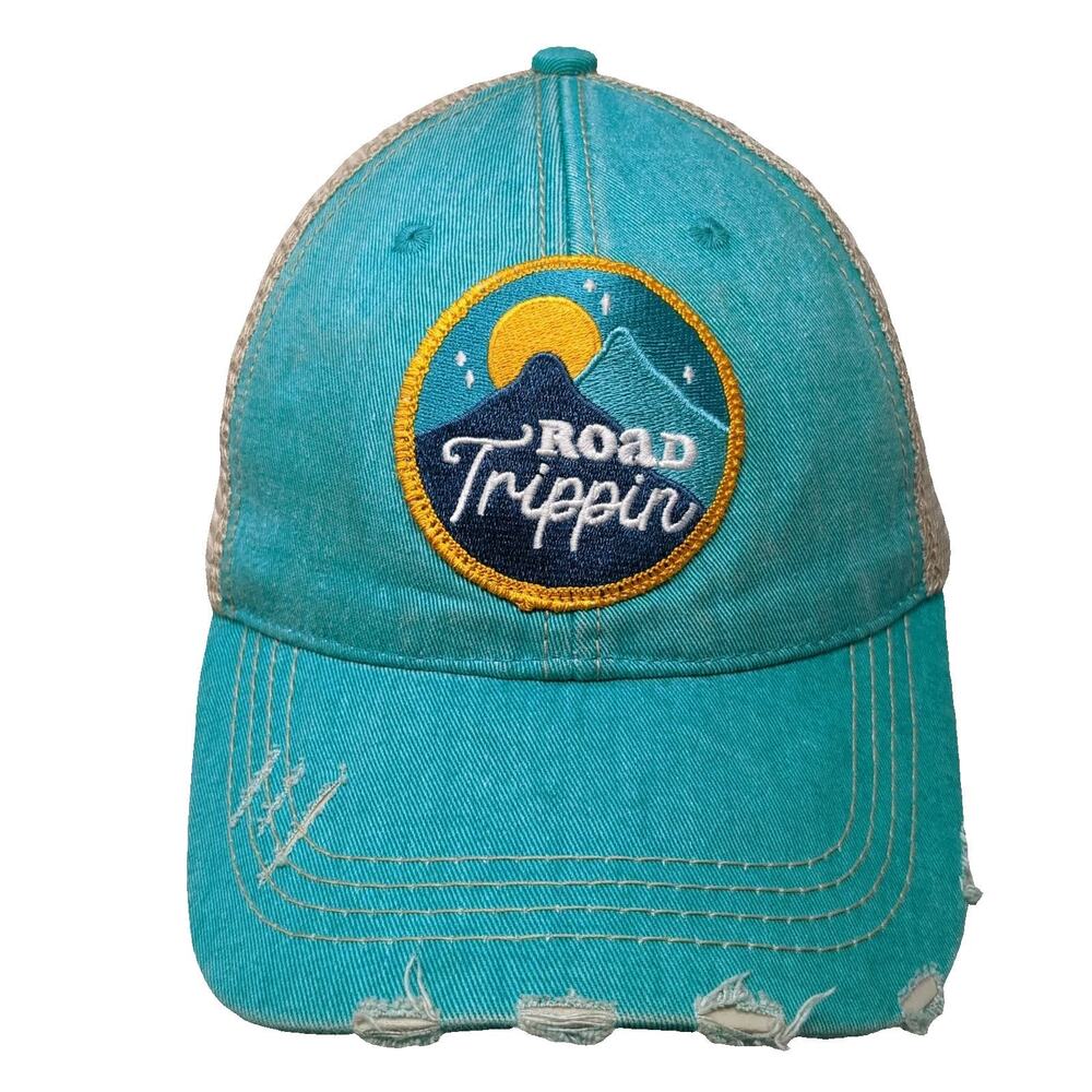 Katydid Baseball Cap Blue One Size Road Trippin Patch Mesh Back Embroidered Hat